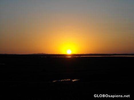 Postcard sunset in the black desert