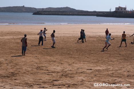 Postcard Football on the beach