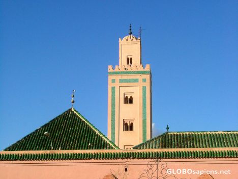 Postcard Ben Youssef Mosque - minaret
