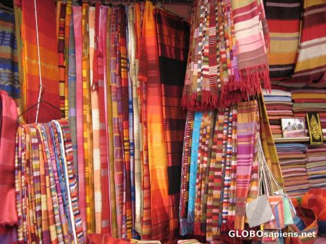 Postcard Colourful Indian Scarves