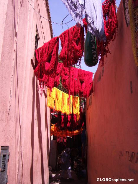 Postcard Entrance to the dyers' souk