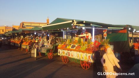 Postcard Fruit stalls in Marrakech