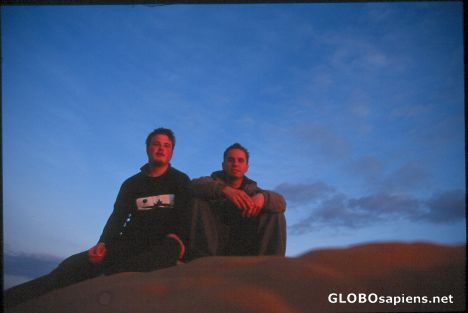 Postcard a friend of mine and myself in the moroccan sahara