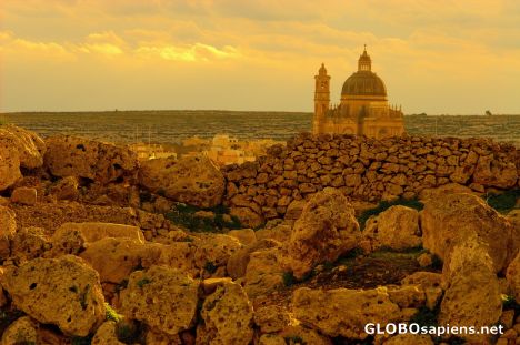 Postcard The temple of G'Gantjia - Gozo