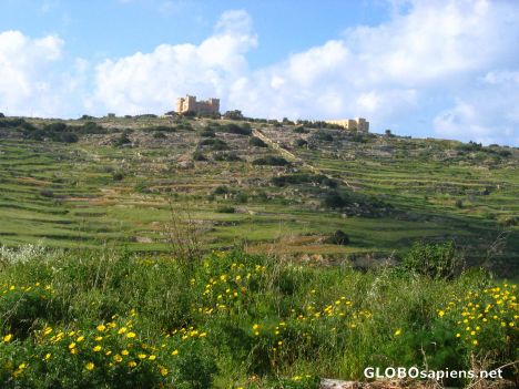Postcard Selmun castle, near Mellieha