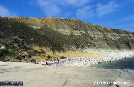 Postcard Clay cliffs, southeast coast of Gozo