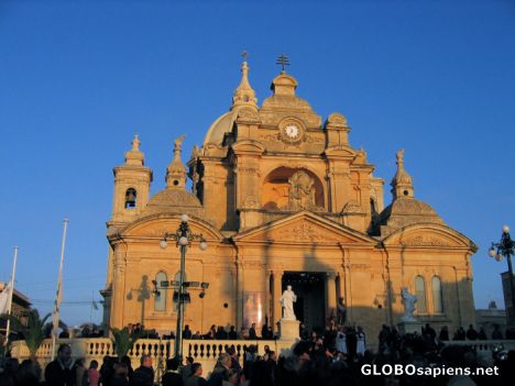 Postcard Nadur church, Gozo