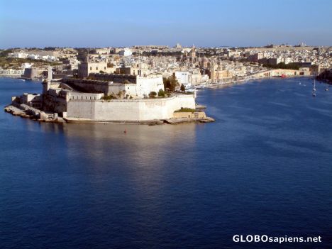 Postcard Malta - Fort in the Grand Harbour