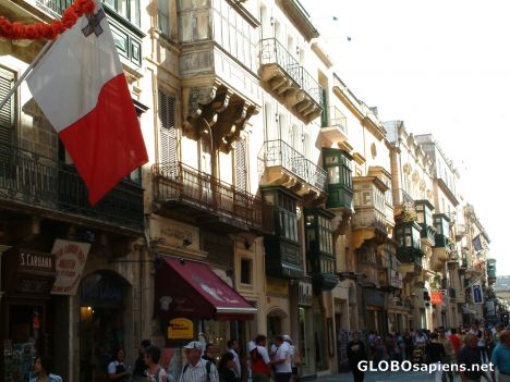Postcard Valletta - main street during the day
