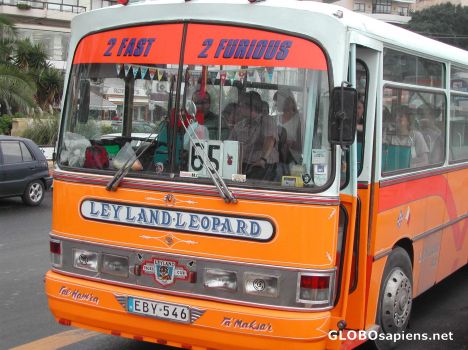 Postcard Maltese bus
