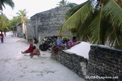 Postcard Maldivian local people