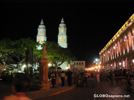 Campeche Central Plaza at Night