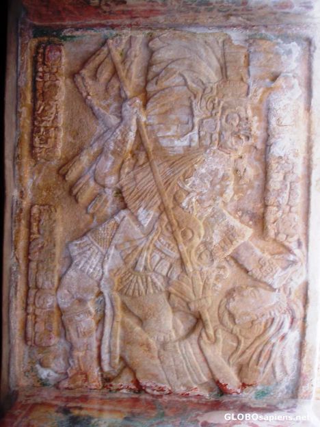 Postcard Carved Panel shows Spearing of Captive