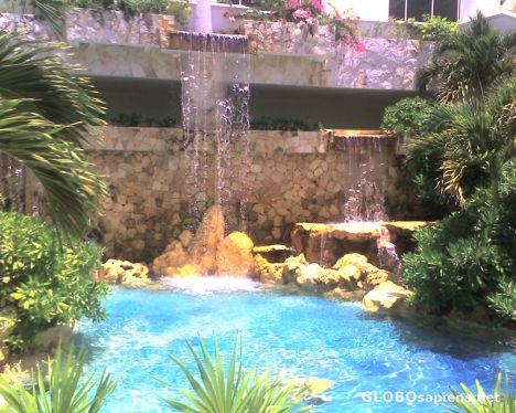 Postcard Sparkling waterfall at El Dorado Royale