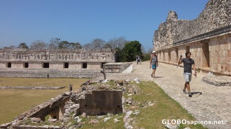 Postcard Maya ruins in Uxmal