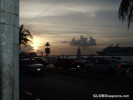 Postcard downtown Cozumel sunset