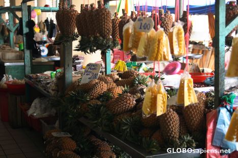 Postcard Pineapple stall