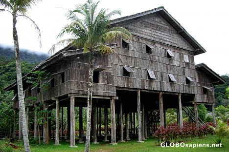 Postcard Melanau Tall House, Sarawak Cultural Village