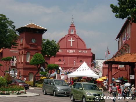 Postcard Melaka Town - Rush Hour on National Day