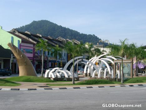 Postcard Lumut Town and Bukit Busu in the Background