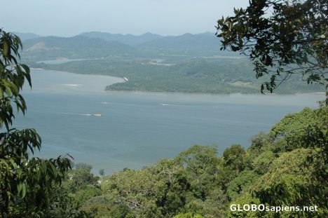 Postcard Lumut Sights - Distant Ferry and Undulating Hills