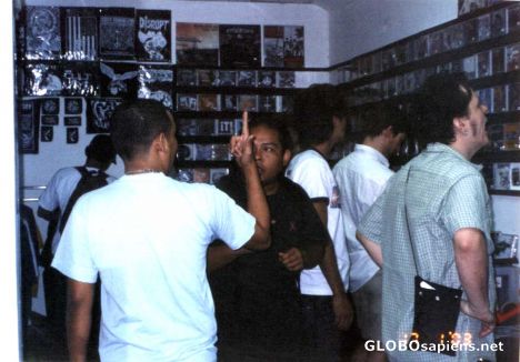 Postcard basement records shop in kl