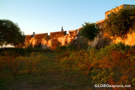 Postcard Ibo - the main fort at sunset