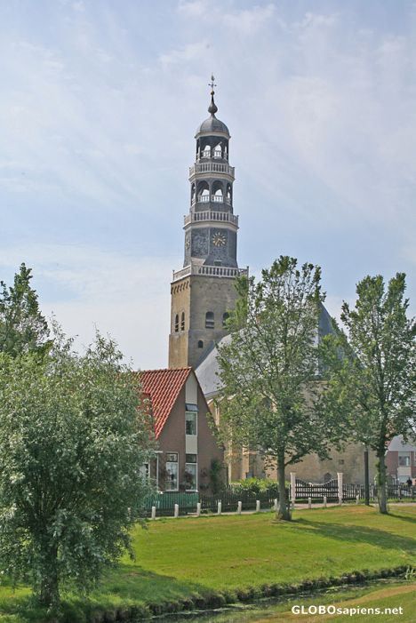 Postcard Leaning Tower of the Dutch Reformed Church