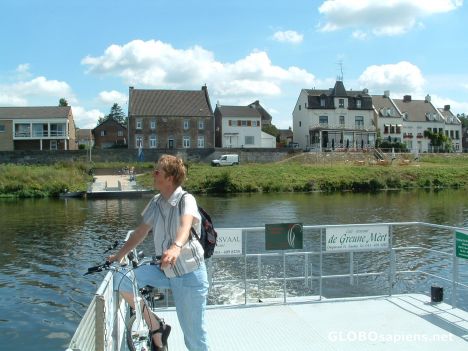 Postcard trespassing river Maas