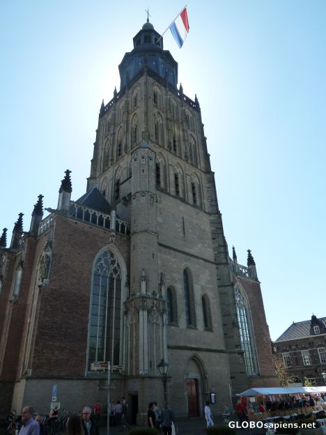 Postcard Walburgis church at Zutphen