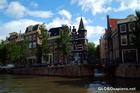 Postcard Amsterdam - along the Prinsengracht canal