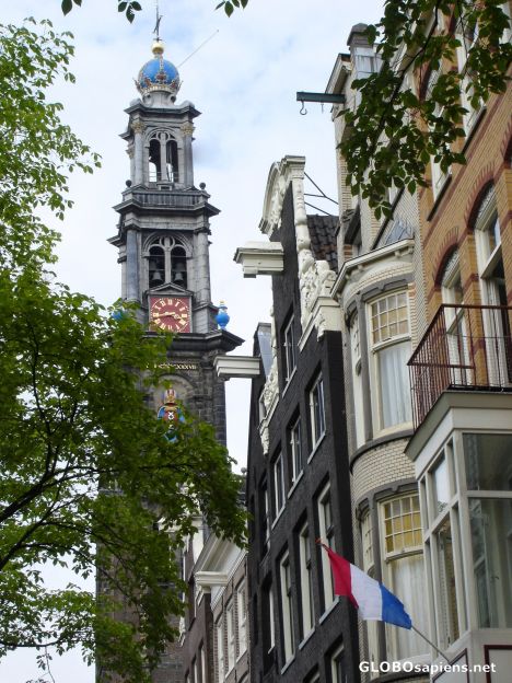 Postcard Westerkerk in Prinsengracht
