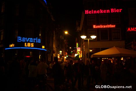 Postcard Amsterdam by night