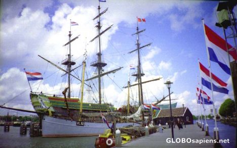 Postcard Replica of 'The Amsterdam' SHeepvaart Museum