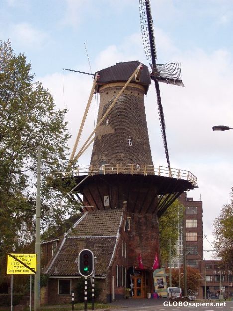Postcard Cornmill right in the centre