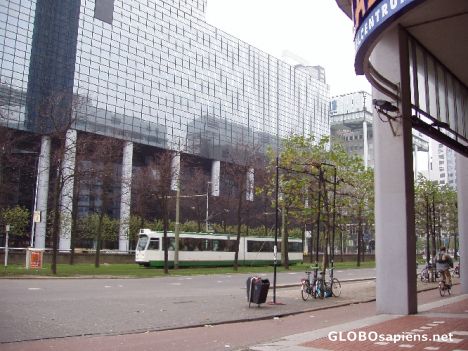 Postcard Weena, a Rotterdam Street with modern architecture