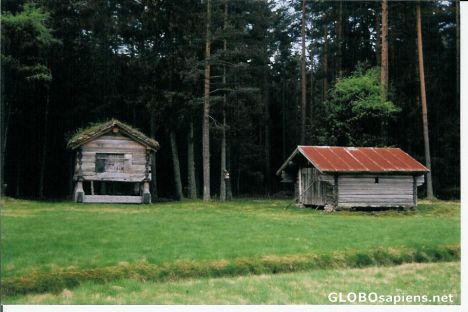 Postcard Old farm houses