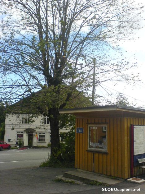 Postcard Røyken Station - Taxi building