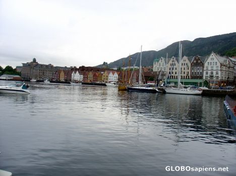 Postcard Bergen harbour