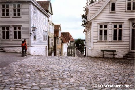 Postcard Gamle Bergen - houses