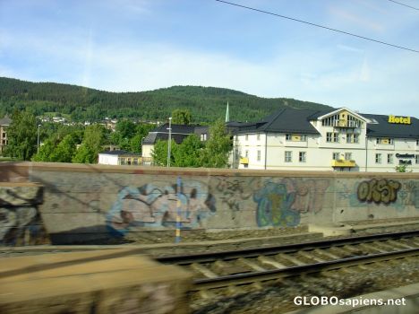 Postcard Oslo train