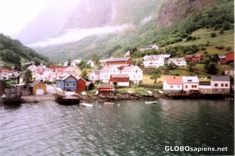 Postcard Aurland from the fjord