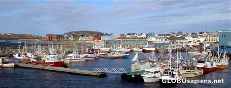 Postcard Vardo fishing port