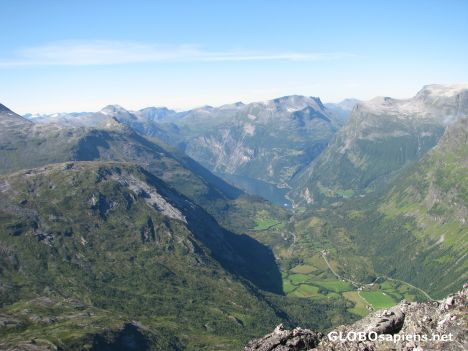 Postcard Geirangefjord seen from Dalsnibba (1500 m)