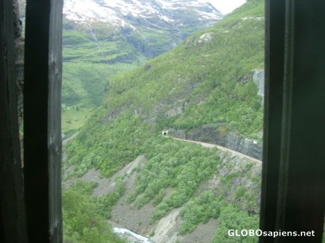 Postcard View from train to Flam