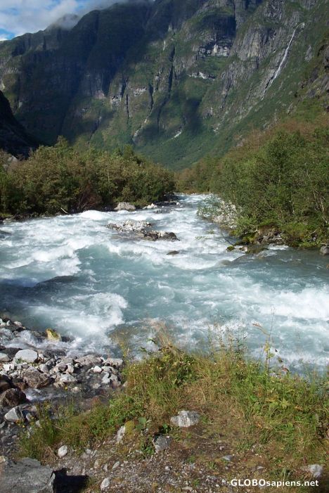 Postcard The river of Kjendalsbreen