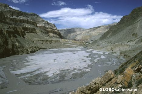 Postcard Kali Gandaki river between Kagbeni and Chhuksang