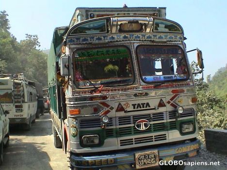 Postcard A typical Nepali truck
