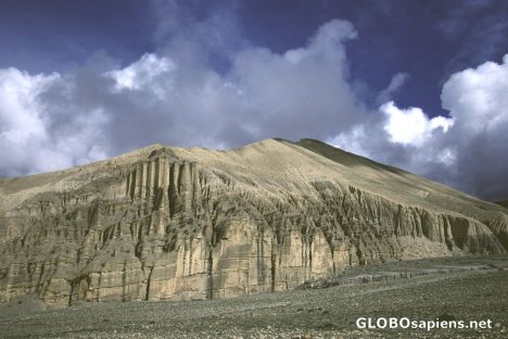 Postcard Eroded mountain above Ghemi