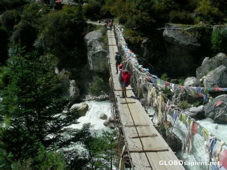 Postcard Phunki suspension bridge